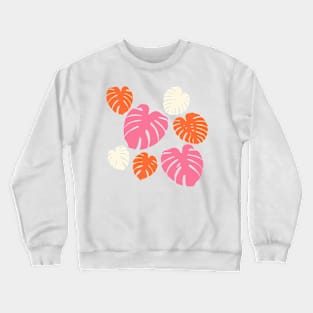 Monstera - Pink, Orange and Cream Crewneck Sweatshirt